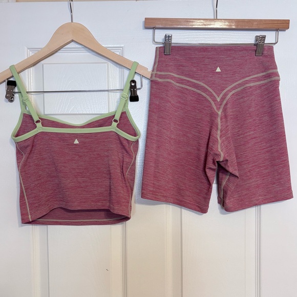 Vitality Daydream V Volley Bike Shorts Square Sports Bra Set Cherry Limeade M - Picture 4 of 7